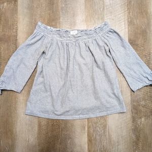 Lucky Brand Off the Shoulder Striped Top Size Small